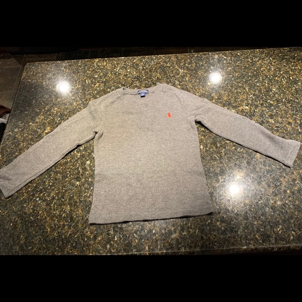 Kids Ralph Lauren Waffle Knit Long Sleeve Shirt